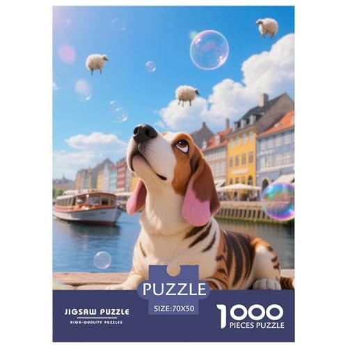 Basset Hund Jigsaw Geeignet Für Erwachsene Und Kinder Kreativ 1000 Stücke niedlich Haustier Spiele Unique Home Decor 70x50cm Basset Hund Jigsaw Geeignet Für Erwachsene Und Kinder Kreativ 1000 Stücke niedlich Haustier Spiele Unique Home Decor 70x50cm von XDDBYUIZP