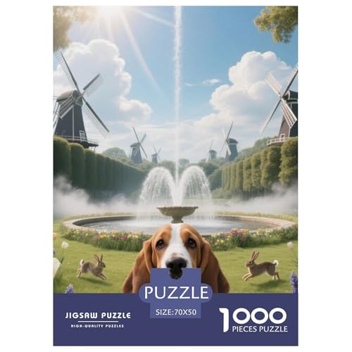 Basset Hund Jigsaw Geeignet Für Erwachsene Und Kinder Kreativ 1000 Teile niedlich Haustier Spaß Herausforderend Unique Home Decor 70x50cm Basset Hund Jigsaw Geeignet Für Erwachsene Und Kinder Kreativ 1000 Teile niedlich Haustier Spaß Herausforderend Unique Home Decor 70x50cm von XDDBYUIZP