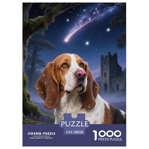 Basset Hund Jigsaw Geeignet Für Erwachsene Und Kinder Kreativ 1000 Teile niedlich Haustier Spiele Unique Home Decor 38x26cm von XDDBYUIZP