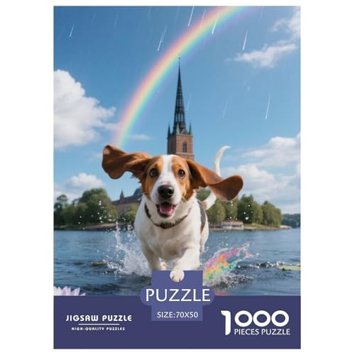 Basset Hund Jigsaw Geeignet Für Erwachsene Und Kinder Kreativ 1000 Teile niedlich Haustier Spiele Unique Home Decor 70x50cm Basset Hund Jigsaw Geeignet Für Erwachsene Und Kinder Kreativ 1000 Teile niedlich Haustier Spiele Unique Home Decor 70x50cm von XDDBYUIZP