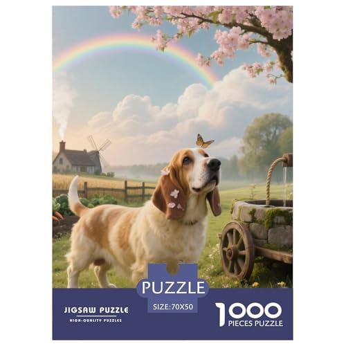 Basset Hund Jigsaw Geeignet Für Erwachsene Und Kinder Kreativ 1000 Teile niedlich Haustier Spiele Unique Home Decor 70x50cm Basset Hund Jigsaw Geeignet Für Erwachsene Und Kinder Kreativ 1000 Teile niedlich Haustier Spiele Unique Home Decor 70x50cm von XDDBYUIZP