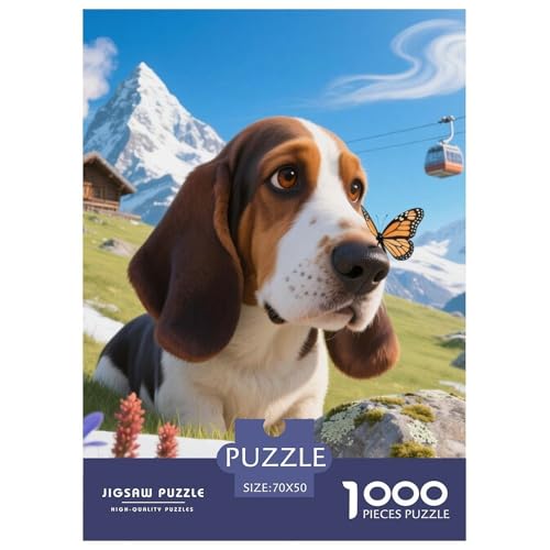 Basset Hund Puzzle Geeignet Für Erwachsene Und Kinder Kreativ 1000 Stücke niedlich Haustier Spiele Unique Home Decor 70x50cm Basset Hund Puzzle Geeignet Für Erwachsene Und Kinder Kreativ 1000 Stücke niedlich Haustier Spiele Unique Home Decor 70x50cm von XDDBYUIZP