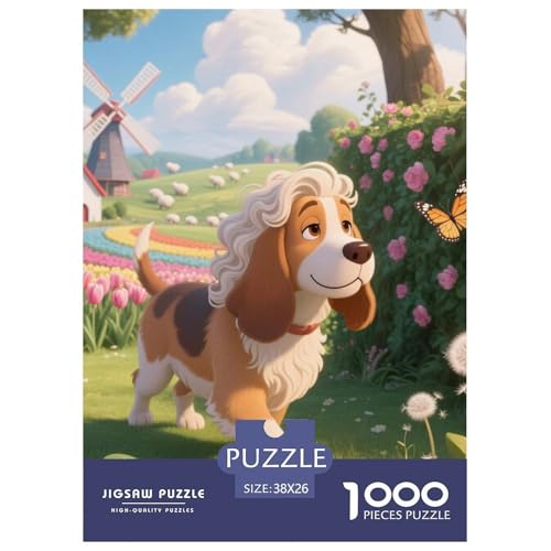 Basset Hund Puzzle Geeignet Für Erwachsene Und Kinder Kreativ 1000 Teile niedlich Haustier Spaß Herausforderend Unique Home Decor 38x26cm von XDDBYUIZP
