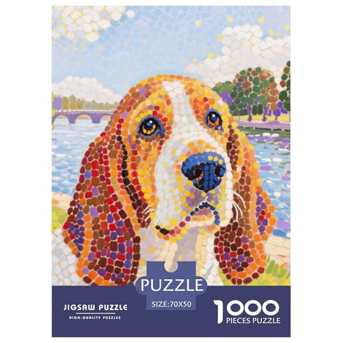 Basset Hund Puzzle Geeignet Für Erwachsene Und Kinder Kreativ 1000 Teile niedlich Haustier Spaß Herausforderend Unique Home Decor 70x50cm von XDDBYUIZP