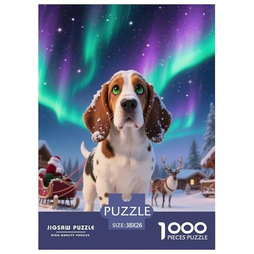 Basset Hund Puzzle Geeignet Für Erwachsene Und Kinder Kreativ 1000 Teile niedlich Haustier Spiele Unique Home Decor 38x26cm von XDDBYUIZP