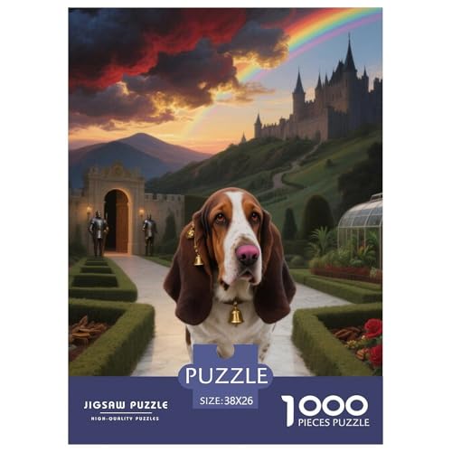 Basset Hund Puzzles Geeignet Für Erwachsene Und Kinder Kreativ 1000 Stück niedlich Haustier Spiele Unique Home Decor 38x26cm von XDDBYUIZP