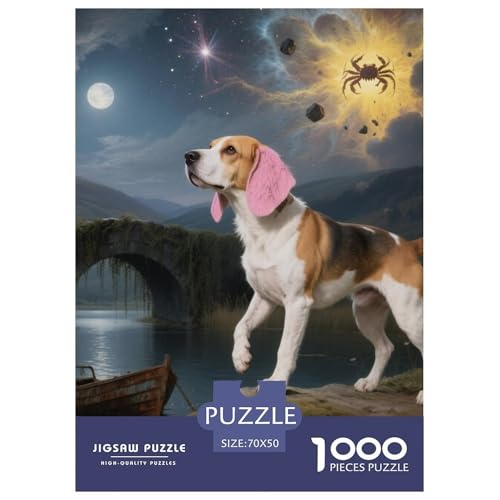 Beagle Hunde Jigsaw Geeignet Für Erwachsene Und Kinder Kreativ 1000 Stück niedlich Haustier Spaß Herausforderend Unique Home Decor 70x50cm/ von XDDBYUIZP