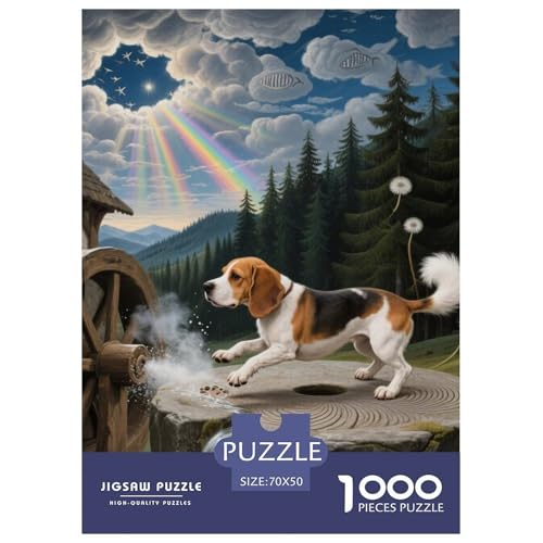 Beagle Hunde Jigsaw Geeignet Für Erwachsene Und Kinder Kreativ 1000 Teile niedlich Haustier Spaß Herausforderend Unique Home Decor 70x50cm/ Beagle Hunde Jigsaw Geeignet Für Erwachsene Und Kinder Kreativ 1000 Teile niedlich Haustier Spaß Herausforderend Unique Home Decor 70x50cm/ von XDDBYUIZP