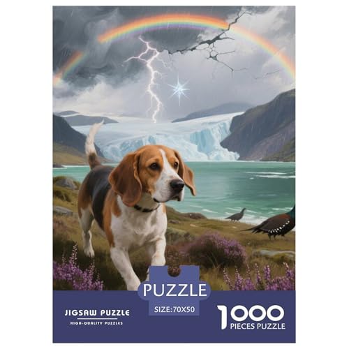 Beagle Hunde Puzzle Geeignet Für Erwachsene Und Kinder Kreativ 1000 Stück niedlich Haustier Spiele Unique Home Decor 70x50cm/ Beagle Hunde Puzzle Geeignet Für Erwachsene Und Kinder Kreativ 1000 Stück niedlich Haustier Spiele Unique Home Decor 70x50cm/ von XDDBYUIZP