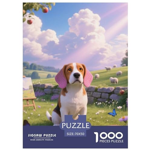 Beagle Hunde Puzzle Geeignet Für Erwachsene Und Kinder Kreativ 1000 Teile niedlich Haustier Spiele Unique Home Decor 70x50cm/ Beagle Hunde Puzzle Geeignet Für Erwachsene Und Kinder Kreativ 1000 Teile niedlich Haustier Spiele Unique Home Decor 70x50cm/ von XDDBYUIZP