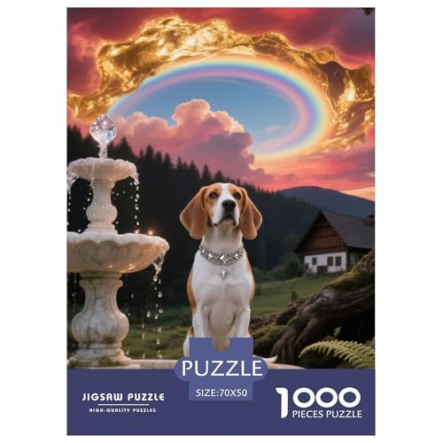 Beagle Hunde Puzzle Geeignet Für Erwachsene Und Kinder Kreativ 1000 Teile niedlich Haustier Spiele Unique Home Decor 70x50cm/ von XDDBYUIZP