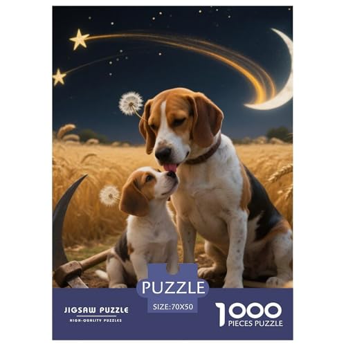 Beagle Hunde Puzzle Geeignet Für Erwachsene Und Kinder Kreativ 1000 Teile niedlich Haustier Spiele Unique Home Decor 70x50cm/ von XDDBYUIZP