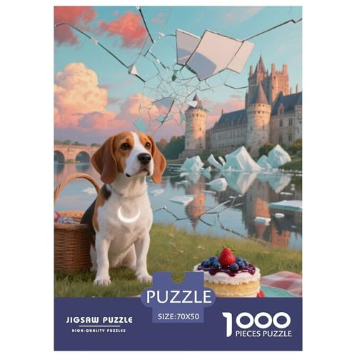 Beagle Hunde Puzzles Geeignet Für Erwachsene Und Kinder Kreativ 1000 Stücke niedlich Haustier Spaß Herausforderend Unique Home Decor 70x50cm/ Beagle Hunde Puzzles Geeignet Für Erwachsene Und Kinder Kreativ 1000 Stücke niedlich Haustier Spaß Herausforderend Unique Home Decor 70x50cm/ von XDDBYUIZP