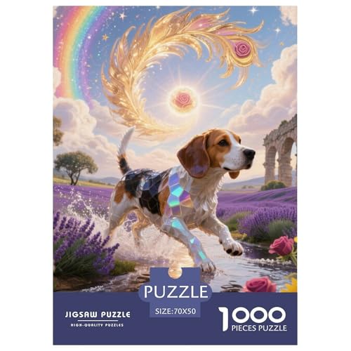Beagle Hunde Puzzles Geeignet Für Erwachsene Und Kinder Kreativ 1000 Stücke niedlich Haustier Spiele Unique Home Decor 70x50cm/ von XDDBYUIZP