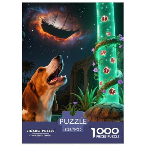 Beagle Hunde Puzzles Geeignet Für Erwachsene Und Kinder Kreativ 1000 Teile niedlich Haustier Spaß Herausforderend Unique Home Decor 70x50cm/ von XDDBYUIZP