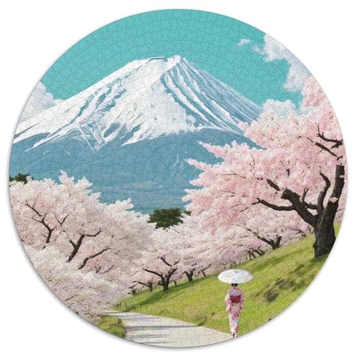 Berg Fuji 1000 Stück Puzzle Stressabbau-Spielzeug Für Erwachsene Kinder Sakura Runden Puzzle Puzzle-Spiele Wand Dekoration Geschenk 1000pcs (67.5x67.5cm) von XDDBYUIZP