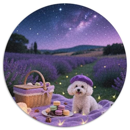 Bichon Frise 1000 Stück Puzzles Für Erwachsene Und Kinder Jahren Süße Haustiere Runden Puzzle Puzzle-Spiele Wand Dekoration Geschenk 1000pcs (67.5x67.5cm) von XDDBYUIZP