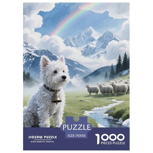Bichon Frise Jigsaw Geeignet Für Erwachsene Und Kinder Kreativ 1000 Stück niedlich Haustier Spaß Herausforderend Unique Home Decor 70x50cm/ Bichon Frise Jigsaw Geeignet Für Erwachsene Und Kinder Kreativ 1000 Stück niedlich Haustier Spaß Herausforderend Unique Home Decor 70x50cm/ von XDDBYUIZP