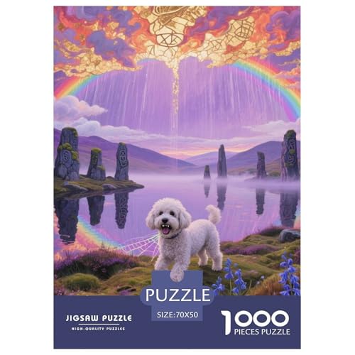 Bichon Frise Jigsaw Geeignet Für Erwachsene Und Kinder Kreativ 1000 Stück niedlich Haustier Spaß Herausforderend Unique Home Decor 70x50cm/ von XDDBYUIZP