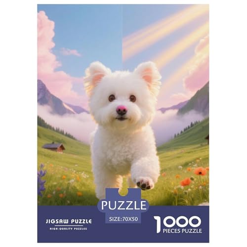Bichon Frise Jigsaw Geeignet Für Erwachsene Und Kinder Kreativ 1000 Stücke niedlich Haustier Spaß Herausforderend Unique Home Decor 70x50cm/ Bichon Frise Jigsaw Geeignet Für Erwachsene Und Kinder Kreativ 1000 Stücke niedlich Haustier Spaß Herausforderend Unique Home Decor 70x50cm/ von XDDBYUIZP
