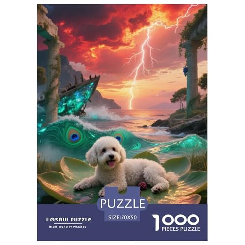 Bichon Frise Jigsaw Geeignet Für Erwachsene Und Kinder Kreativ 1000 Stücke niedlich Haustier Spaß Herausforderend Unique Home Decor 70x50cm/ von XDDBYUIZP