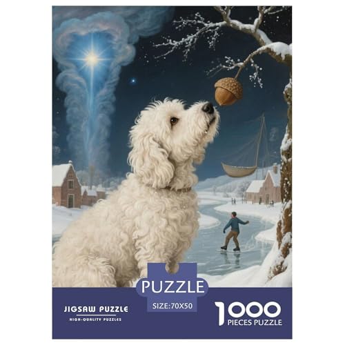 Bichon Frise Puzzles Geeignet Für Erwachsene Und Kinder Kreativ 1000 Stücke niedlich Haustier Spiele Unique Home Decor 70x50cm/ von XDDBYUIZP