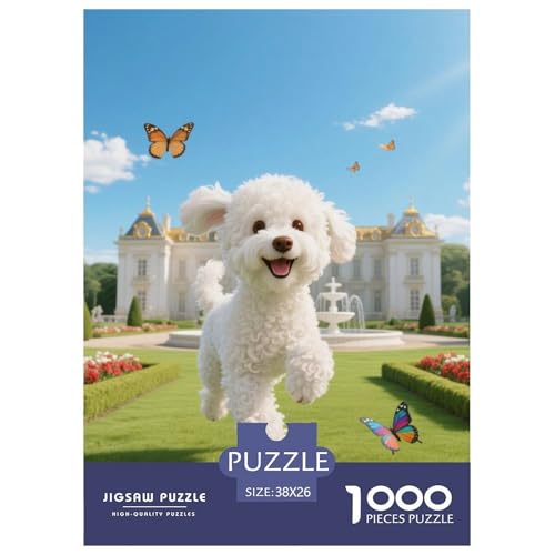 Bichon Frise Puzzles Geeignet Für Erwachsene Und Kinder Kreativ 1000 Teile niedlich Haustier Spiele Unique Home Decor 38x26cm/ von XDDBYUIZP
