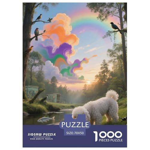 Bichon Frise Puzzles Geeignet Für Erwachsene Und Kinder Kreativ 1000 Teile niedlich Haustier Spiele Unique Home Decor 70x50cm/ Bichon Frise Puzzles Geeignet Für Erwachsene Und Kinder Kreativ 1000 Teile niedlich Haustier Spiele Unique Home Decor 70x50cm/ von XDDBYUIZP