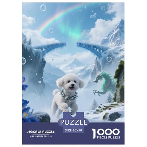 Bichon Frise Puzzles Geeignet Für Erwachsene Und Kinder Kreativ 1000 Teile niedlich Haustier Spiele Unique Home Decor 70x50cm/ Bichon Frise Puzzles Geeignet Für Erwachsene Und Kinder Kreativ 1000 Teile niedlich Haustier Spiele Unique Home Decor 70x50cm/ von XDDBYUIZP