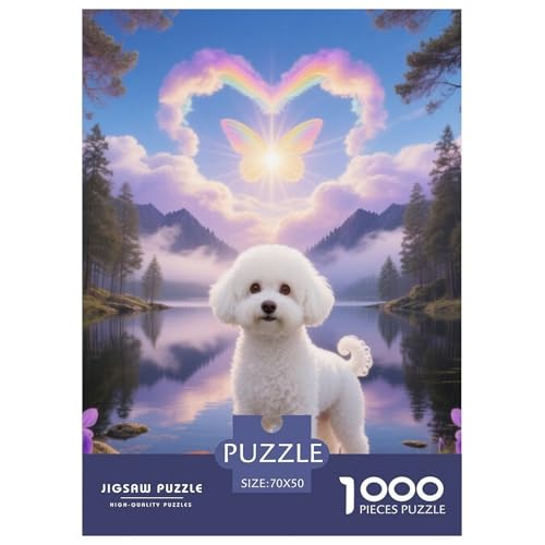 Bichon Frise Puzzles Geeignet Für Erwachsene Und Kinder Kreativ 1000 Teile niedlich Haustier Spiele Unique Home Decor 70x50cm/ von XDDBYUIZP