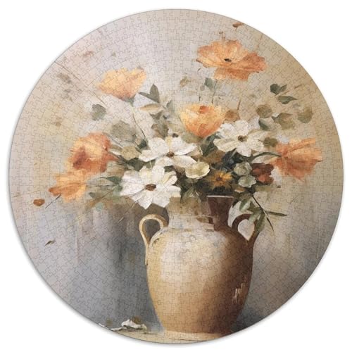 Blumen 1000 Stück Puzzle Stressabbau Spielzeug Für Familienpuzzle Vase Circular Puzzles Puzzle-Spiele Wand DekoRatteteteion Geschenk 1000pcs (67.5x67.5cm) von XDDBYUIZP