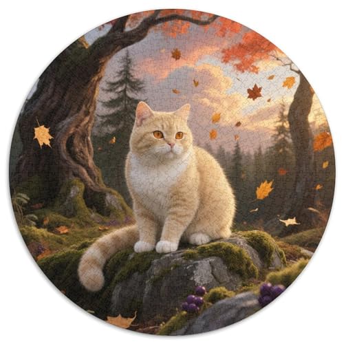 Britische Kurzhaare 1000 Stück Puzzles Stressabbau-Spielzeug Für Erwachsene Kinder Süße Haustiere Rundes Puzzle Puzzle-Spiele Wand Dekoration Geschenk (67.5x67.5cm) von XDDBYUIZP