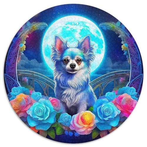 Chihuahua 1000 Stück Puzzles Circular Puzzle Puzzle-Spiele Wand Dekoration Geschenk (67.5x67.5cm) von XDDBYUIZP
