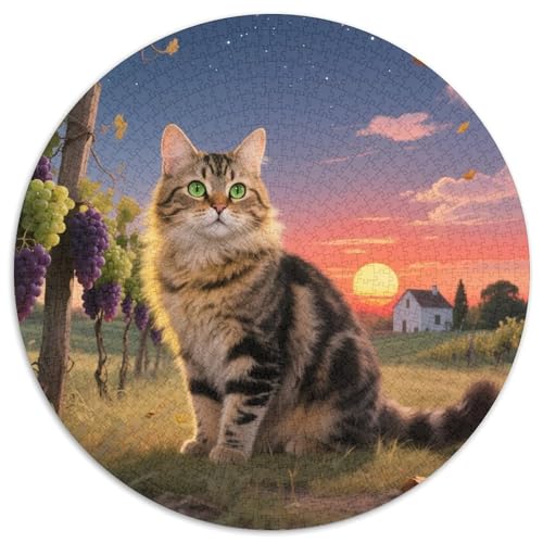 Chinesisch Li Hua 1000 Stück Puzzle Für Erwachsene Und Kinder Jahren Süße Haustiere Rund Puzzle Puzzle-Spiele Wand Dekoration Geschenk (67.5x67.5cm) von XDDBYUIZP