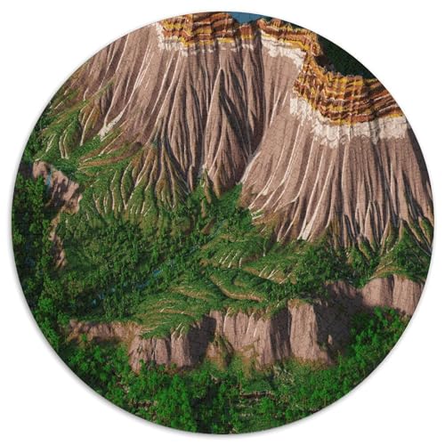 Clay Berg 1000 Stück Puzzles VerringerterDruck Rundes Puzzle Puzzle-Spiele Wand Dekoration Geschenk (67.5x67.5cm) von XDDBYUIZP