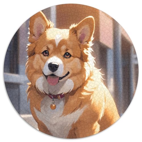 Corgi Hund (20) 1000 Stück Puzzles Stressabbau-Spielzeug Für Erwachsene Kinder Tier Runden Puzzle Puzzle-Spiele Wand DekoRatteteteion Geschenk 1000pcs (67.5x67.5cm) von XDDBYUIZP