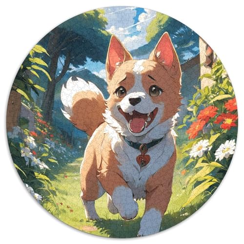 Corgi Hund 1000 PCS Puzzles Stressabbau-Spielzeug Für Erwachsene Kinder Tier Rundes Puzzle Puzzle-Spiele Wand DekoRatteteteion Geschenk 1000pcs (67.5x67.5cm) von XDDBYUIZP