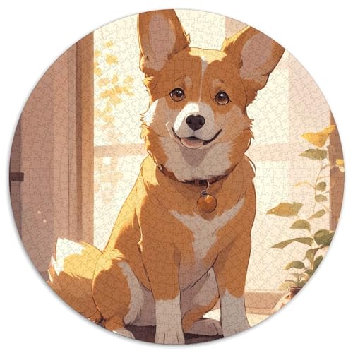 Corgi Hund 1000 Stück Puzzles Für Erwachsene Und Kinder Jahren Tier Runden Puzzle Puzzle-Spiele Wand DekoRatteteteion Geschenk 1000pcs (67.5x67.5cm) von XDDBYUIZP
