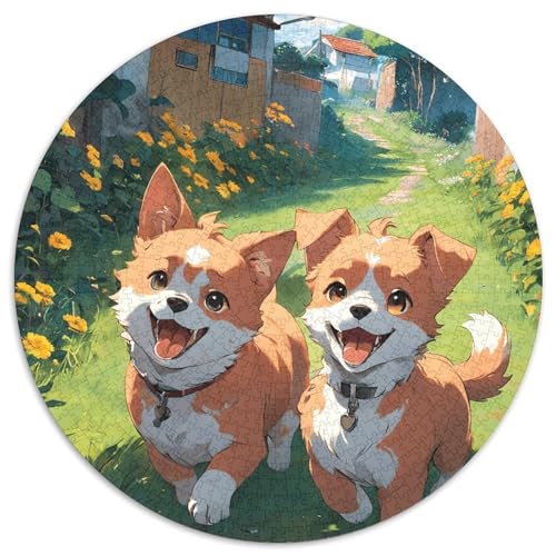 Corgi Hund 1000 Stück Puzzles Stressabbau-Spielzeug Für Erwachsene Kinder Tier Runden Puzzle Puzzle-Spiele Wand DekoRatteteteion Geschenk 1000pcs (67.5x67.5cm) von XDDBYUIZP