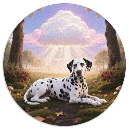 DALMATISCHE 1000 Stück Puzzle VerringerterDruck Süße Haustiere Rund Puzzle Puzzle-Spiele Wand Dekoration Geschenk (67.5x67.5cm) von XDDBYUIZP