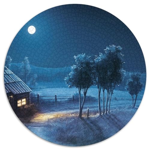 Das friedliche Mondlicht 1000 Stück Puzzle VerringerterDruck Circular Puzzle Puzzle-Spiele Wand Dekoration Geschenk (67.5x67.5cm) von XDDBYUIZP
