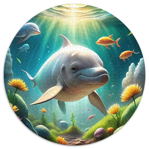 Delphin 1000 PCS Puzzles Stressabbau Spielzeug Für Familienpuzzle Circular Puzzle Puzzle-Spiele Wand Dekoration Geschenk (67.5x67.5cm) von XDDBYUIZP