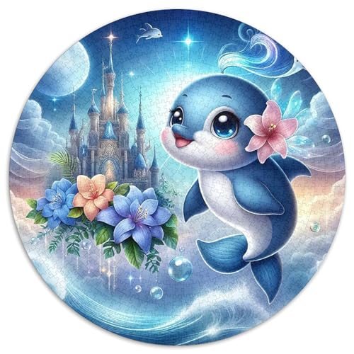 Delphin 1000 PCS Puzzles Stressabbau Spielzeug Für Familienpuzzle Circular Puzzles Puzzle-Spiele Wand Dekoration Geschenk (67.5x67.5cm) von XDDBYUIZP