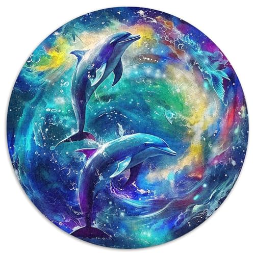 Delphin 1000 PCS Puzzles Stressabbau Spielzeug Für Familienpuzzle Rundes Puzzle Puzzle-Spiele Wand Dekoration Geschenk (67.5x67.5cm) von XDDBYUIZP