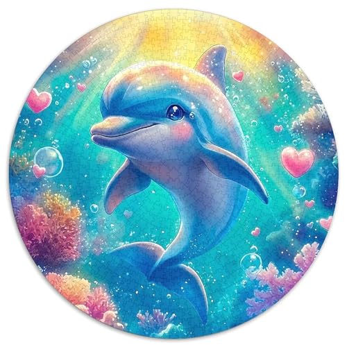 Delphin 1000 Stück Puzzles Circular Puzzle Puzzle-Spiele Wand Dekoration Geschenk (67.5x67.5cm) von XDDBYUIZP