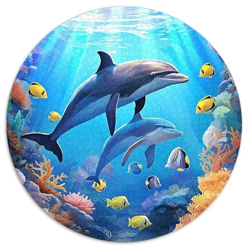 Delphin 1000 Stück Puzzles Circular Puzzle Puzzle-Spiele Wand Dekoration Geschenk (67.5x67.5cm) von XDDBYUIZP