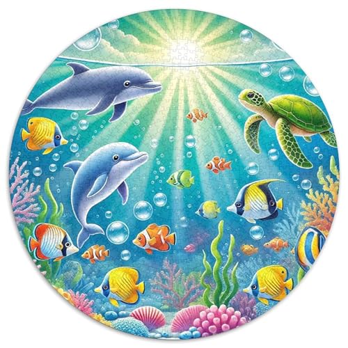 Delphin 1000 Stück Puzzles Circular Puzzle Puzzle-Spiele Wand Dekoration Geschenk (67.5x67.5cm) von XDDBYUIZP