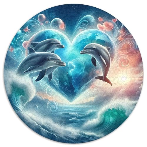 Delphin 1000 Stück Puzzles Circular Puzzle Puzzle-Spiele Wand Dekoration Geschenk (67.5x67.5cm) von XDDBYUIZP