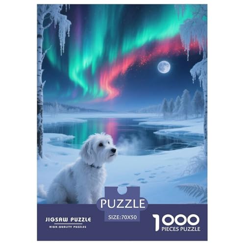 Der Bedlington Terrier Jigsaw Geeignet Für Erwachsene Und Kinder Kreativ 1000 Stück niedlich Haustier Spaß Herausforderend Unique Home Decor 70x50cm/ von XDDBYUIZP