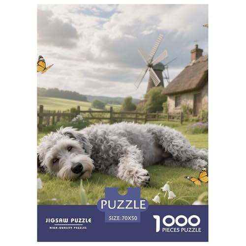 Der Bedlington Terrier Jigsaw Geeignet Für Erwachsene Und Kinder Kreativ 1000 Teile niedlich Haustier Spaß Herausforderend Unique Home Decor 70x50cm/ Der Bedlington Terrier Jigsaw Geeignet Für Erwachsene Und Kinder Kreativ 1000 Teile niedlich Haustier Spaß Herausforderend Unique Home Decor 70x50cm/ von XDDBYUIZP
